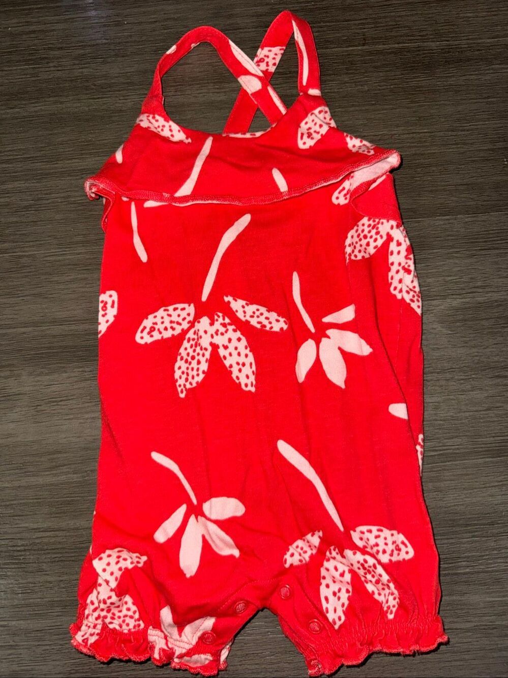 💕 Carter’s Just One You Floral Romper 6 Months Red Pink Summer Baby Girl